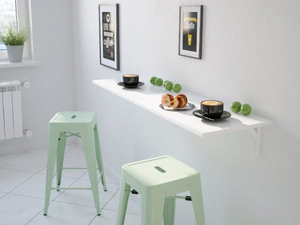 Stolik Ścienny Składany Nico Biały Połysk