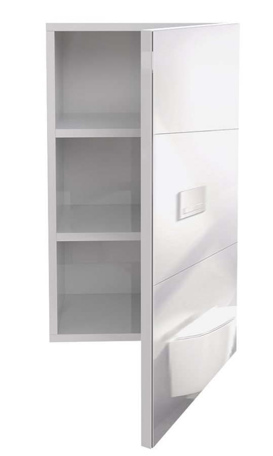 Szafka łazienkowa z lustrem W3L , biały połysk