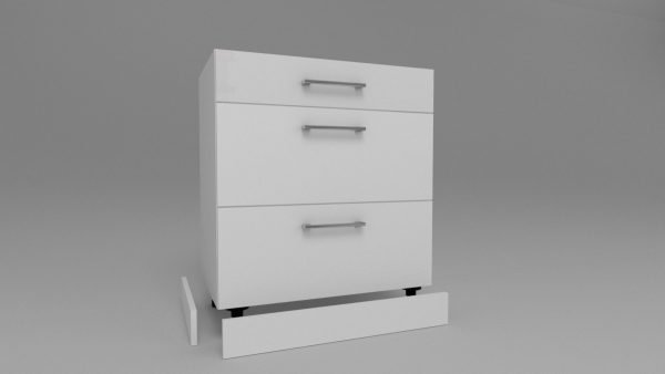 Szafka kuchenna z 3 szufladami biały mat cokół