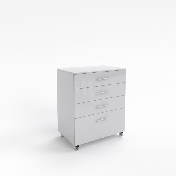 Szafka kontener z 4szuf 50,60,80cm b.połysk na kółkach